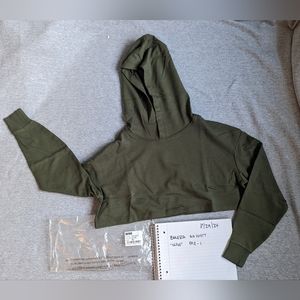 Olive green crop long sleeve dance top